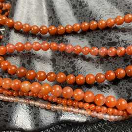 天然南红玛瑙手錬项链毛衣炼流苏小米珠凉山圆珠原矿冰飘柿子红