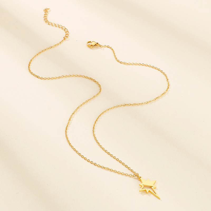 PVD Coated Gold Plating Process PVD Coated 18K Gold Plated Lightning Stainless Steel Fashion Waterproof Non Tarnish Earrings Necklace
