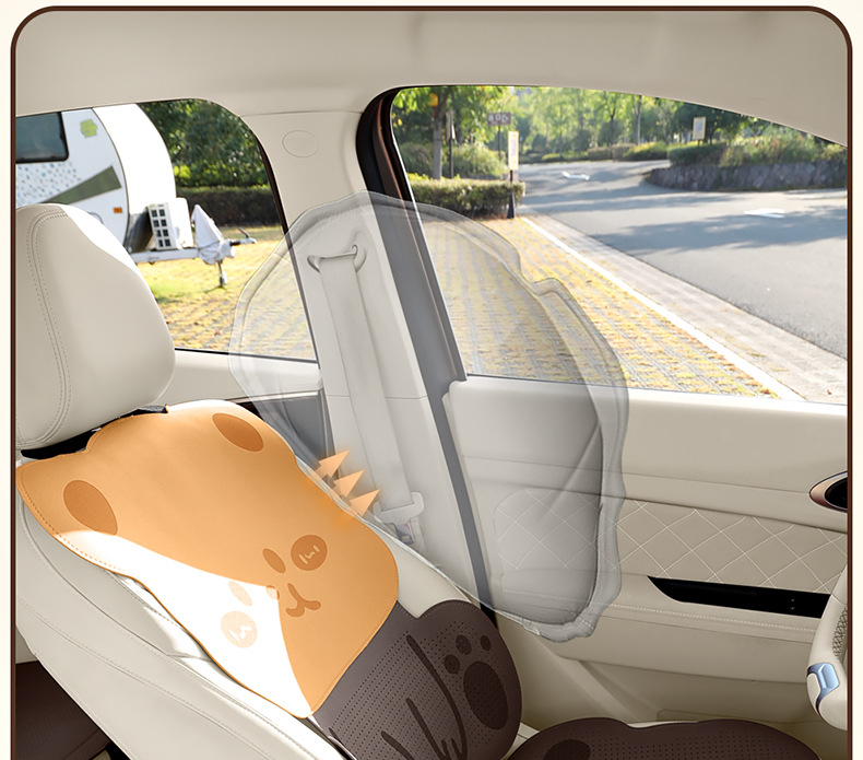 Suitable for Lexus cars, the suede seat covers feature a three-dimensional cartoon bear design, cute, comfortable, and breathable