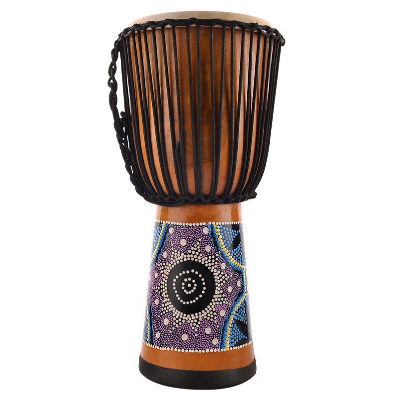 Tambor africano profesional 12 pulgadas adulto principiante Lijiang tambor de mano piel de cabra madera entera hueca núcleo de melocotón madera tambor de mano importado
