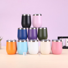 外贸款304不锈钢蛋杯12ozU型保温保冷杯大肚鸡蛋红酒杯工厂批发