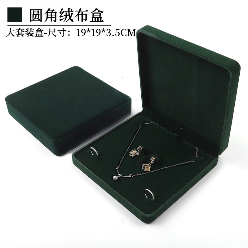 Fuente fábrica venta directa franela joyería caja de embalaje collar pendientes caja de anillo pulsera colgante caja de cadena de mano al por mayor