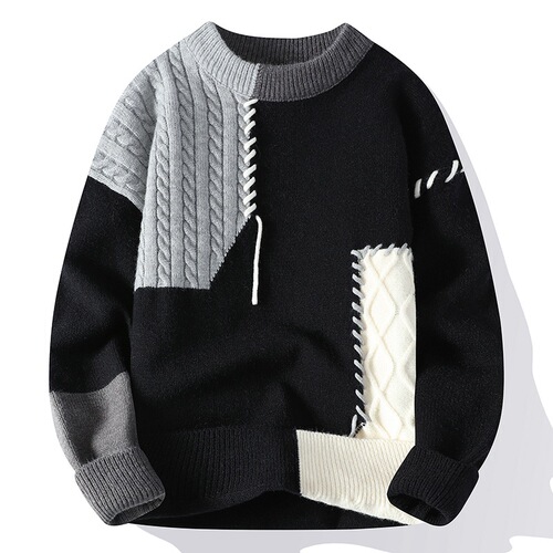Cashmere Japanese Cross-border Bestseller Autumn/Winter New Leisure Crew Neck Sweater Base Knit Top Loose Sweater Men's