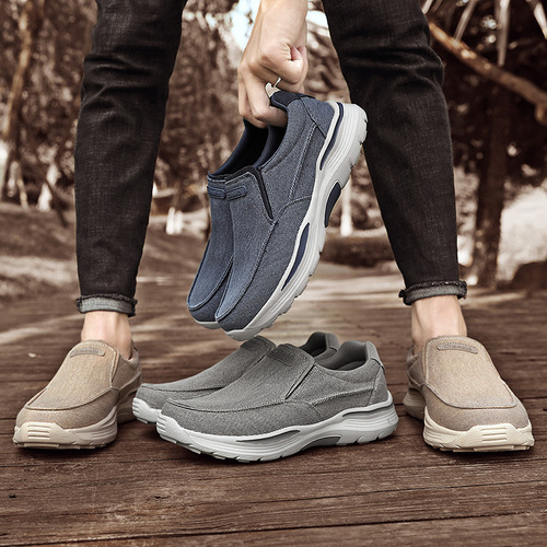 Factory Direct Sale Canvas Shoes Men's Old Beijing Cloth Shoes One-Piece Slippers Men's Thick Sole Extra Large 48 Size Shoes
