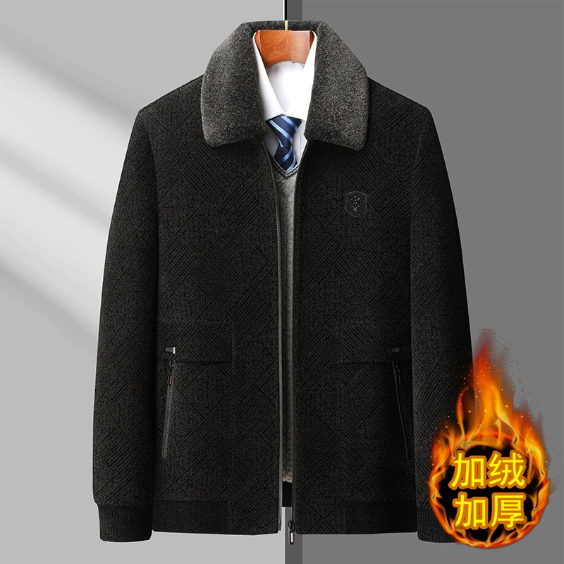 Зимний новый стиль для мужчин среднего и пожилого возраста с плюшевым хреном