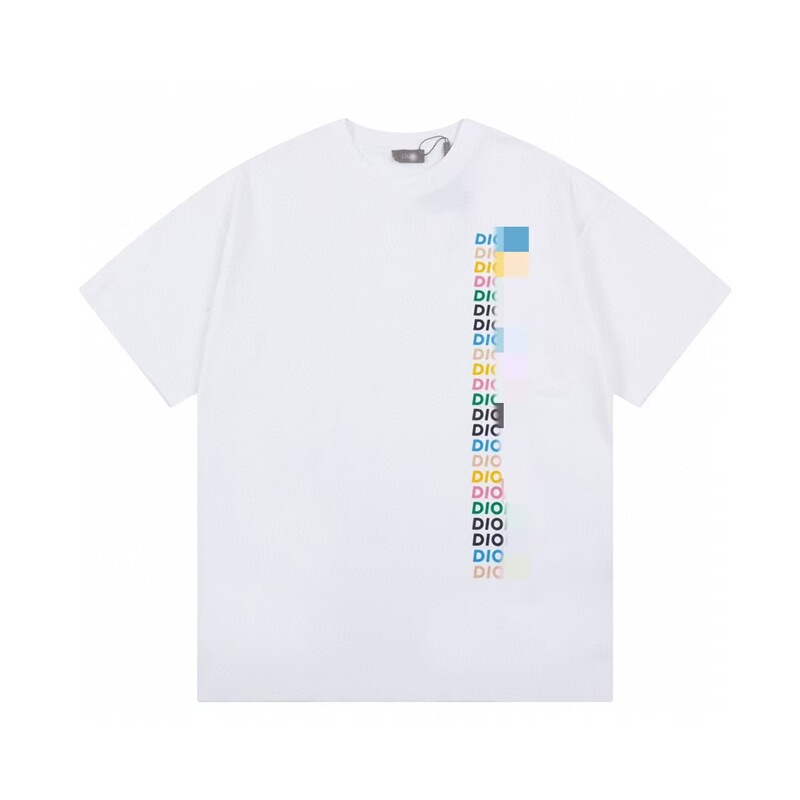 クロスボーダー 25ssCD ホームファッションブランド春夏新作落書きペイントレタープリントユニセックス純綿半袖Tシャツ|undefined