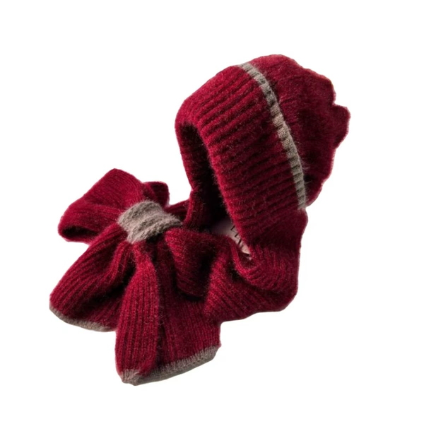 Color-blocking interlude style-Wine-red