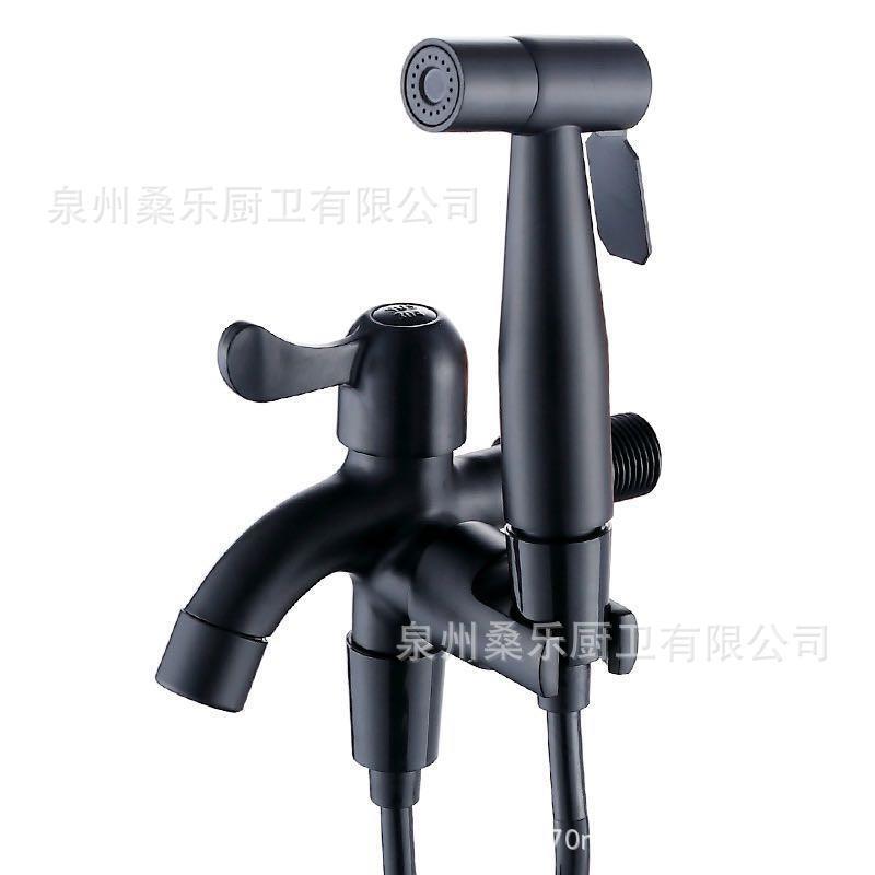 外贸东南亚非洲黑色水龙头拖把池龙头多功能喷枪一进二出妇洗喷枪|undefined