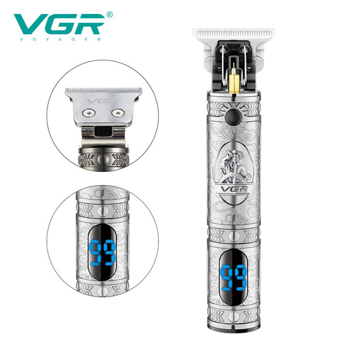 VGR228 oil head electric clipper digital display electric hair clipper gold and silver cross-border engraving hair salon T0 electric clipper