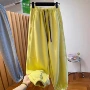 加厚宽松秋冬纯黄色萝卜裤