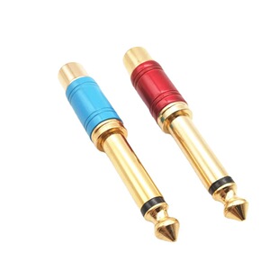 Copper gold-plated 6.5 to AV 6.35 revolution RCA female 6.5 adapter audio mixer plug red and blue