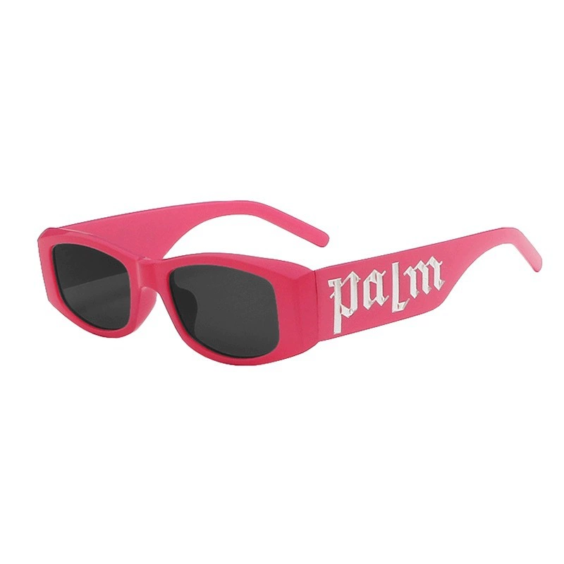 Sunglasses Retro Fuchsia, Rectangular Frame with Lettered Temples, 2 carat