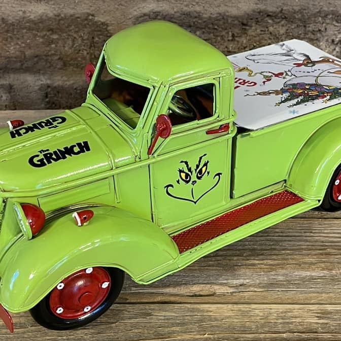 Transfronteriza nueva resina artesanía verde camión casa entrada interior decoración al aire libre