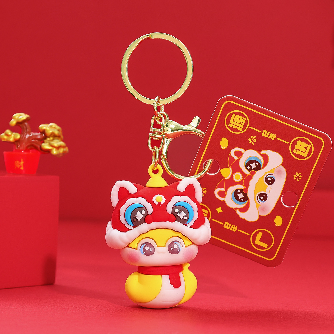 2025 Año de la serpiente mascota llavero muñeca creativo Año Nuevo de la fortuna pequeña serpiente colgante dibujos animados pequeños regalos