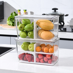 Refrigerator storage box, fresh-keeping box, kitchen transparent cover with handle, airtight PET fresh-keeping box, storage fruit and vegetable box