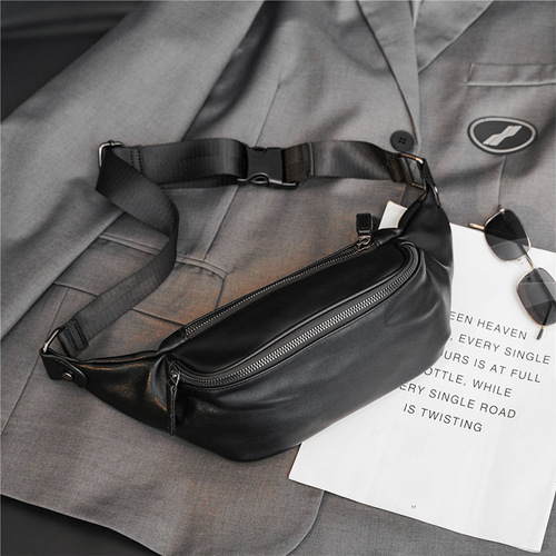 Men's Bags 2024 New Waist Bags, Men's Outdoor Sports Running Men's Shoulder Bags, Chest Bags, Soft Leather Belt Bags, Wallets