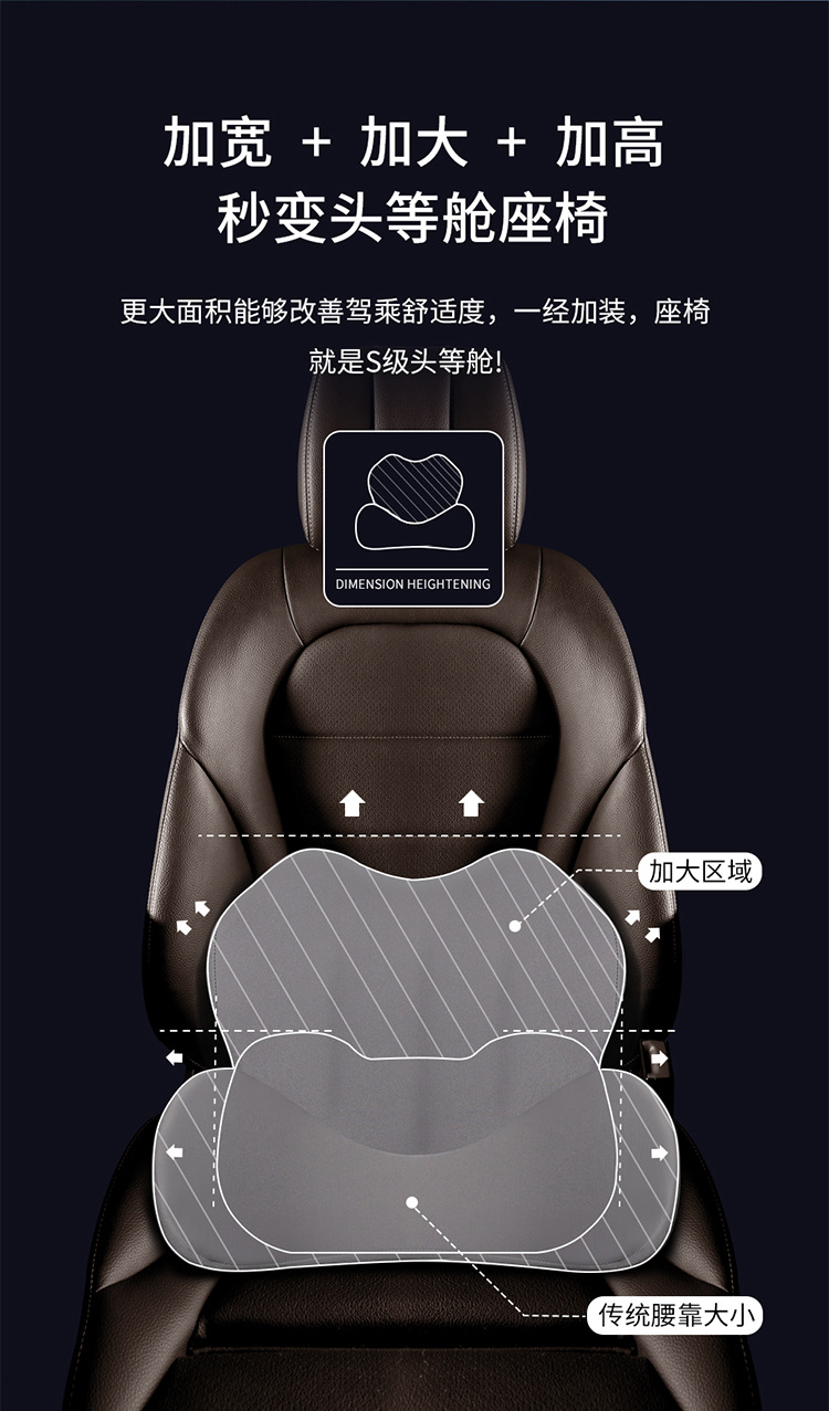 Car Lumbar Support, Car-Mounted Adjustable Four-Season Thin Lumbar Cushion, Tail Protection, Lumbar Spine Memory Foam Small Lumbar Support, Cross-Border Hot Sale