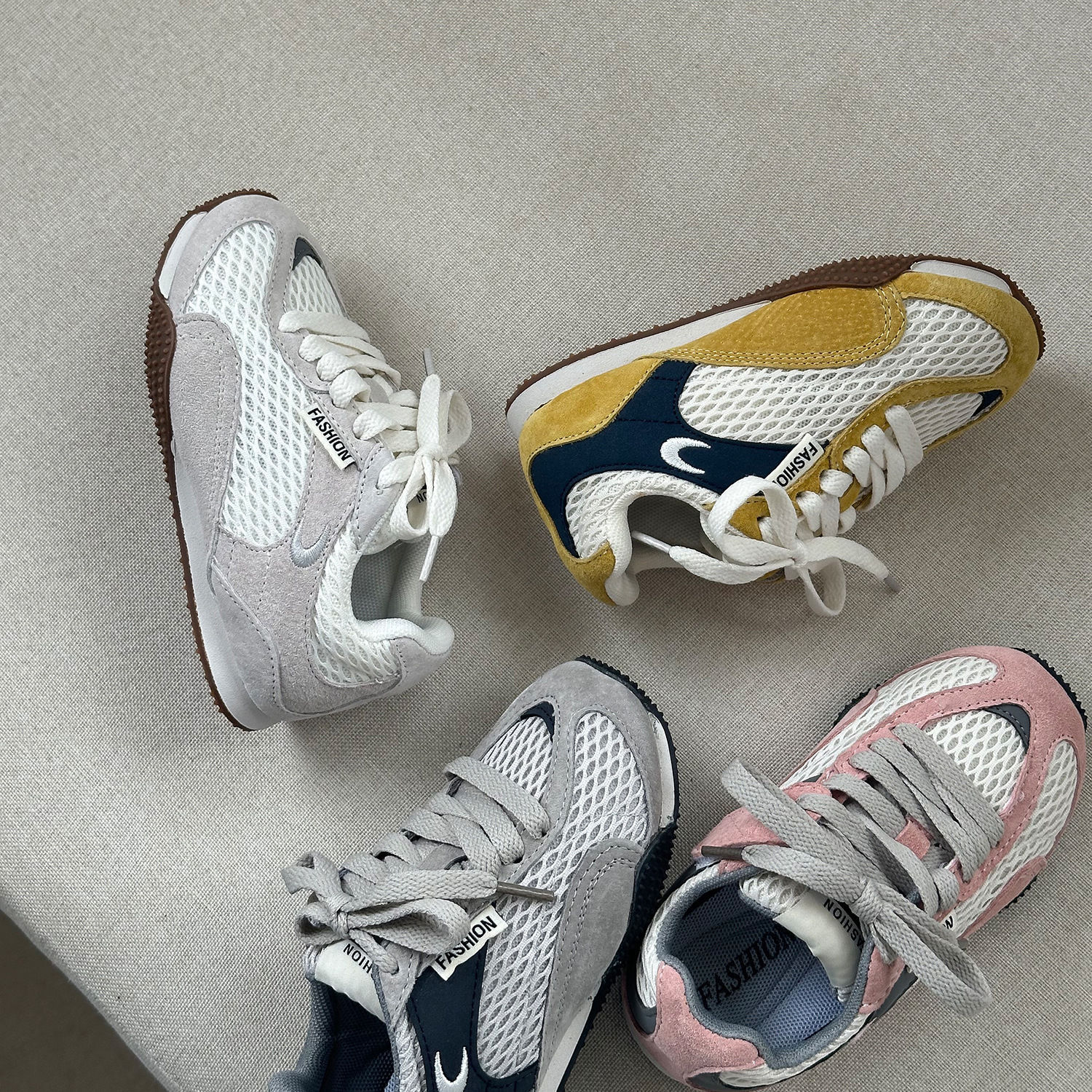 Autumn 2025 Fashionable Boys and Girls Casual Mesh Shoes Kidsren's Nubuck Leather Casual Shoes Students Soft Sole Running Shoes