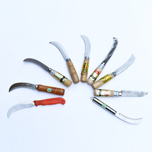 Factory Direct Supply of Lucky Wooden Handle Banana Scimitar Fruit Peeling Knife Multifunctional Pineapple Knife Peeler