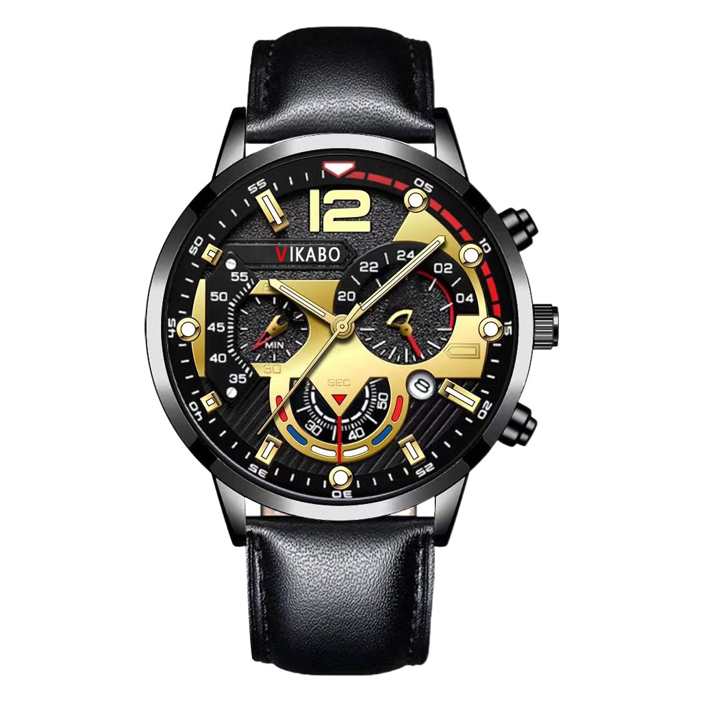 AliExpress Venta caliente de los hombres clásicos de la moda Calendario de negocios correa de cuarzo reloj transfronterizo reloj de los hombres de fábrica al por mayor