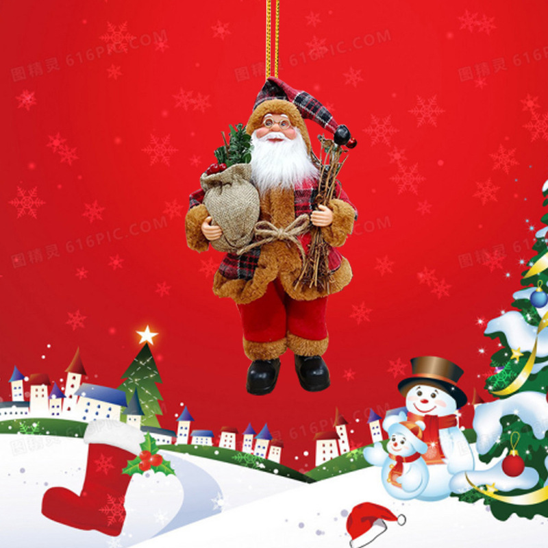 国境を越えた新しいサンタクロースの立ち姿アクリル平面ペンダントクリスマスツリーの小さなペンダントクリスマス装飾品|undefined