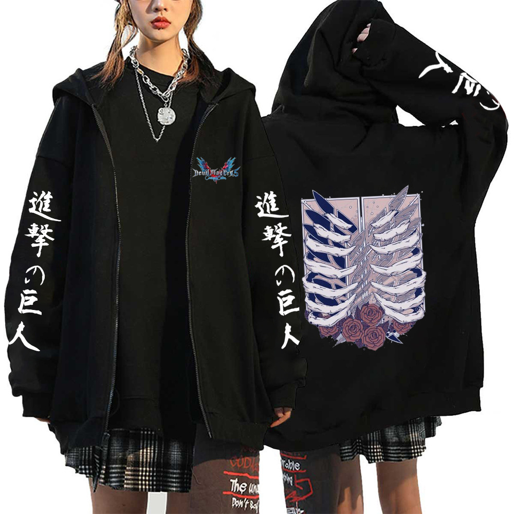 Anime Attack On Titan Men Women Zip Hoodies Yeager Eren