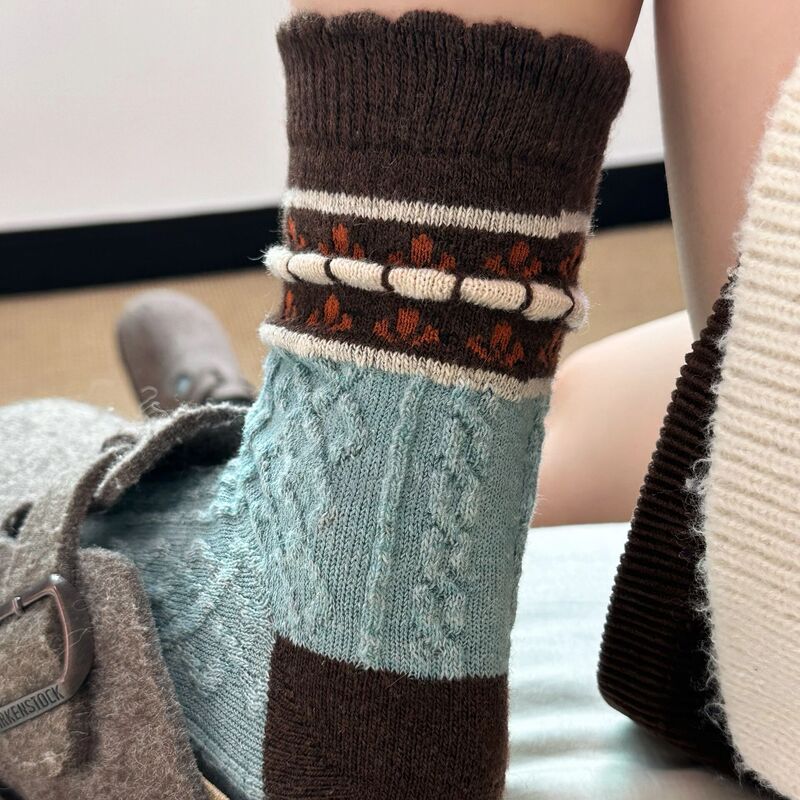 Ins Thermal Wool Socks! so Beautiful! the Sea of Jeju Island ~ Full of Retro Style Autumn and Winter Thick Mid-Calf Socks Ins Thermal Wool Socks! so Beautiful! the Sea of Jeju Island ~ Full of Retro Style Autumn and Winter Thick Mid-Calf Socks