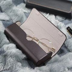 手工皮質眼鏡盒 便攜款復古老花鏡近視鏡鏡盒 文藝ins風