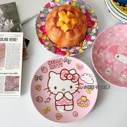 6inch Small Household Plates for Bones, Flat Plates, Food-Grade Cute Dessert Plates, Cake Plates, Dishwasher Safe