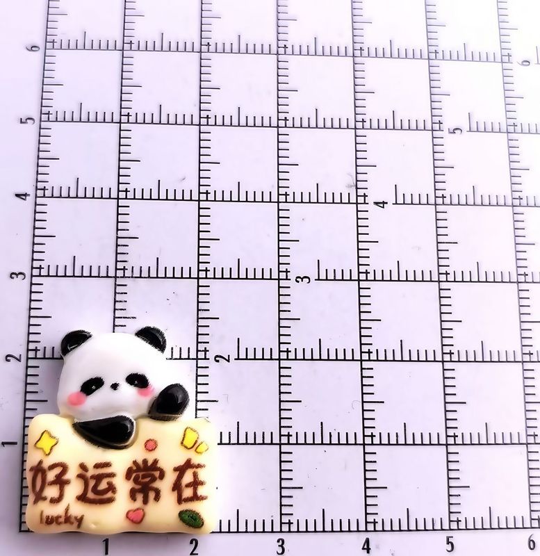可爱字牌熊猫树脂配件diy手机壳发夹水杯中控车载贴片材料批发|undefined