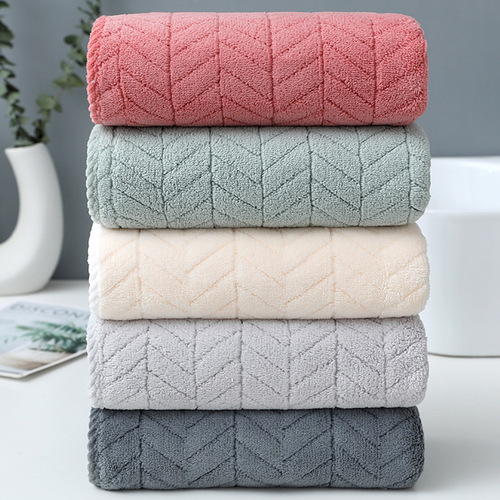 Coralline velvet towel factory wholesale wheat ear adult thick household quick-drying face towels drop shipping embroidery logo