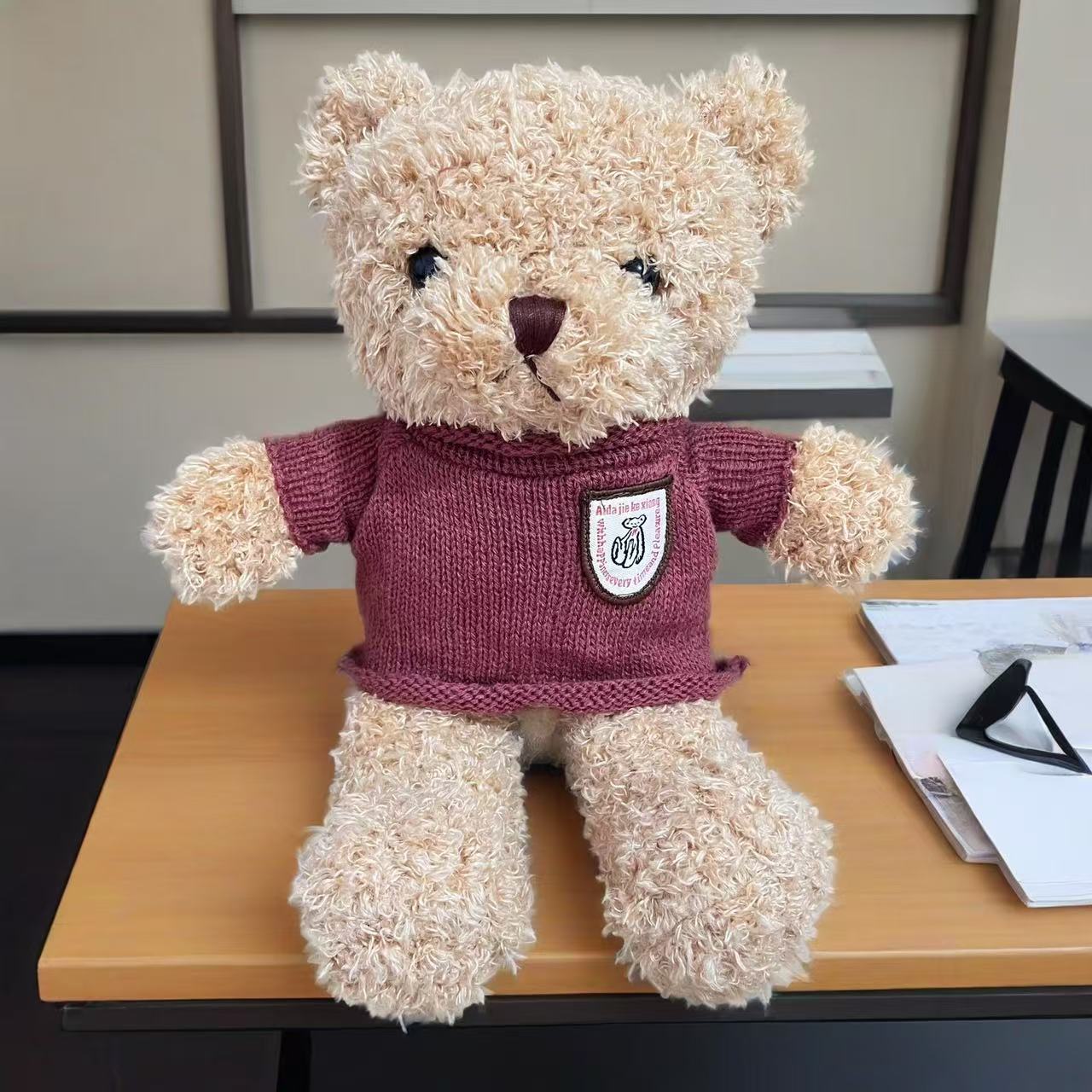 Burgundy sweater seaweed bear