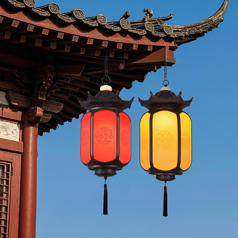 New Chinese Style Outdoor Chandelier Outdoor Waterproof Courtyard Garden Gazebo Eaves Lantern Villa Balcony Ancient Architecture Hanging Lamp