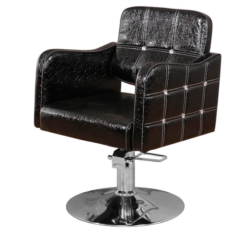 Fabricantes de sillas de peluquería al por mayor silla de cuero retro de alta gama de estilo europeo silla de peluquería minimalista moderna silla de corte de peluquería