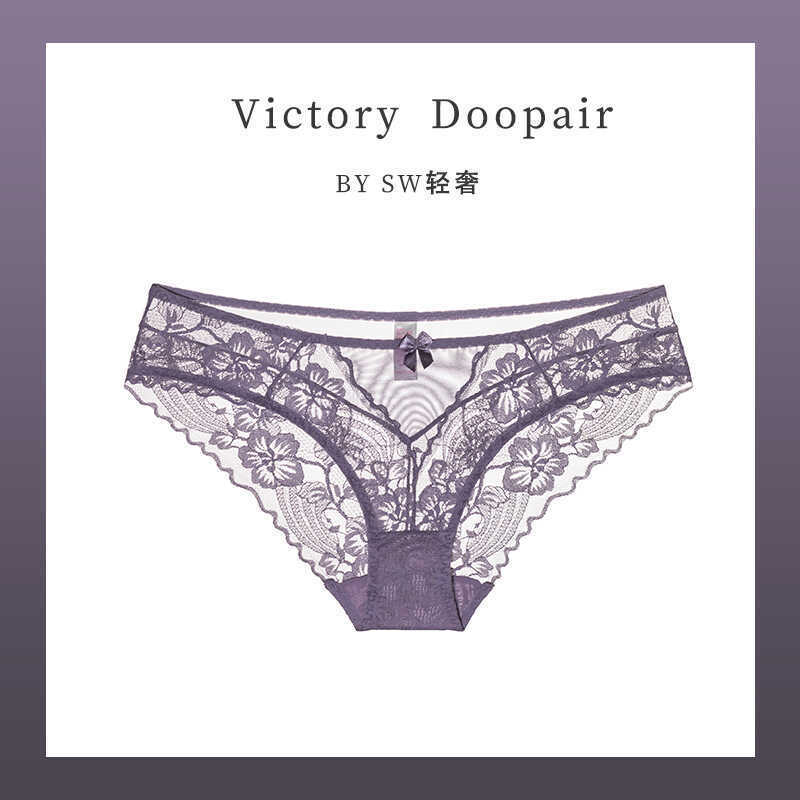 Western Style Light Luxury Victoria Dobel European and American Sexy Lace Underwear Women's Crotch French Style Emotional Breathable Briefs