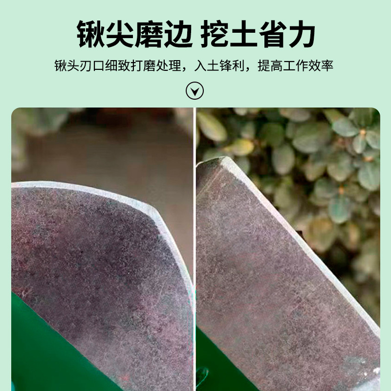 錳鋼加厚鐵鍬農用鐵鍬大方鍬挖土種花園林工具工地木柄加厚消防鍬