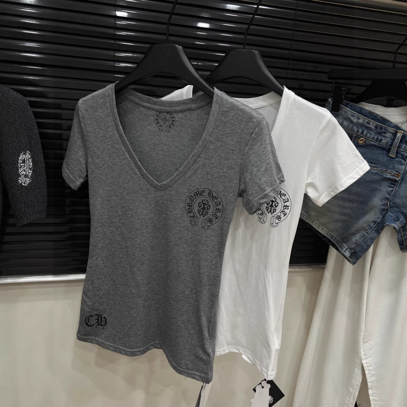 2026 Spring/Summer New Style Cross and Sanskrit Print V-Neck Short-Sleeve T-Shirt for Women, 3D Print