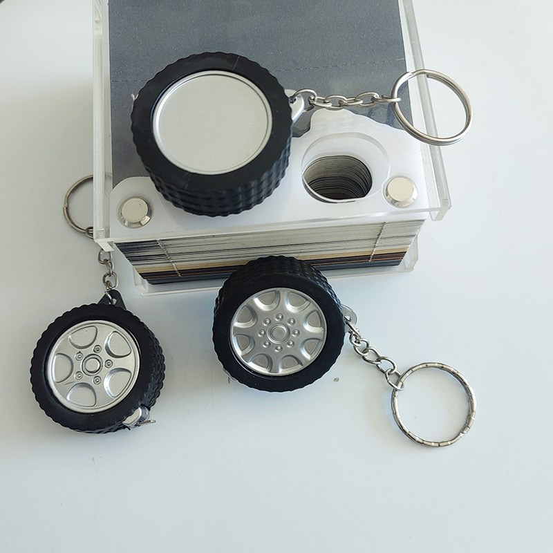 厂货1M轮胎形公英制礼品尺多用批发广告钥匙扣迷你小卷尺