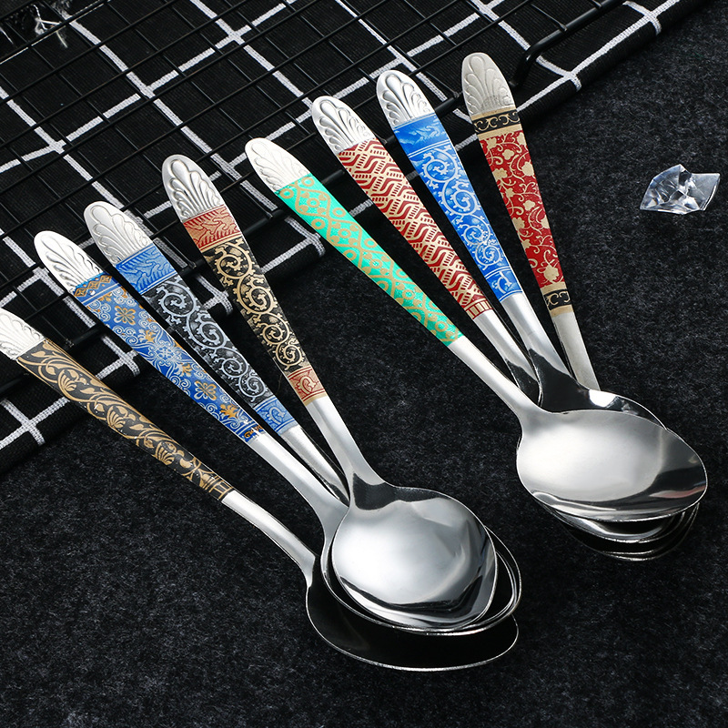 Stainless steel creative Net red SPOON recommend printed high-looking SPOON SPOON Indonesia Philippines 410 SPOON Stainless steel creative Net red SPOON recommend printed high-looking SPOON SPOON Indonesia Philippines 410 SPOON