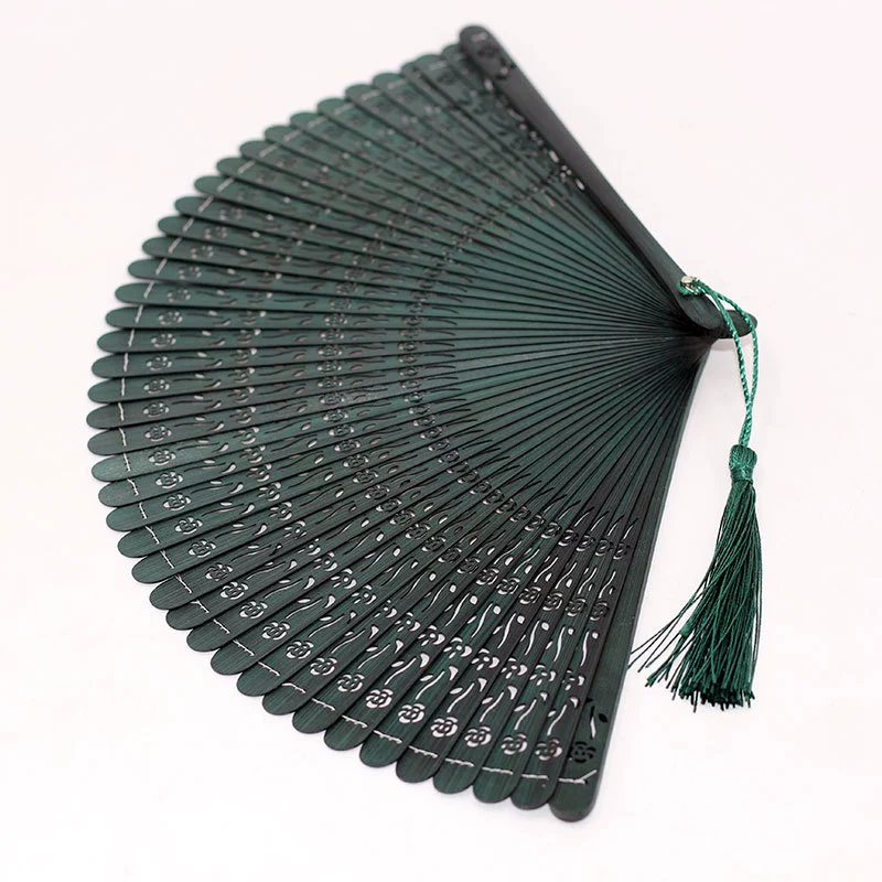 Chinese style hollow handmade all bamboo fan children Japanese -style bamboo products craft folding fan carving bamboo fan wholesale