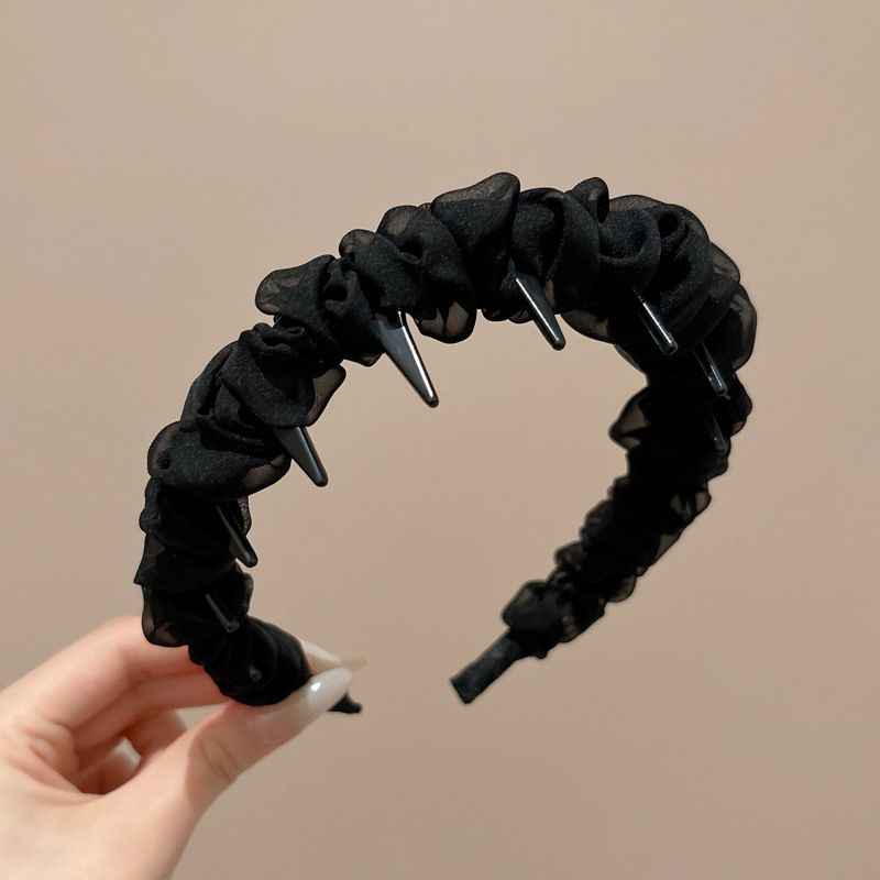 Diámetro flash Louis princesa de París, banda de cabello para la mujer no estrangulada, banda de cabello para lavar la cara, cabeza de cabeza alta con dientes antideslizantes, toque de cabello para el cabello