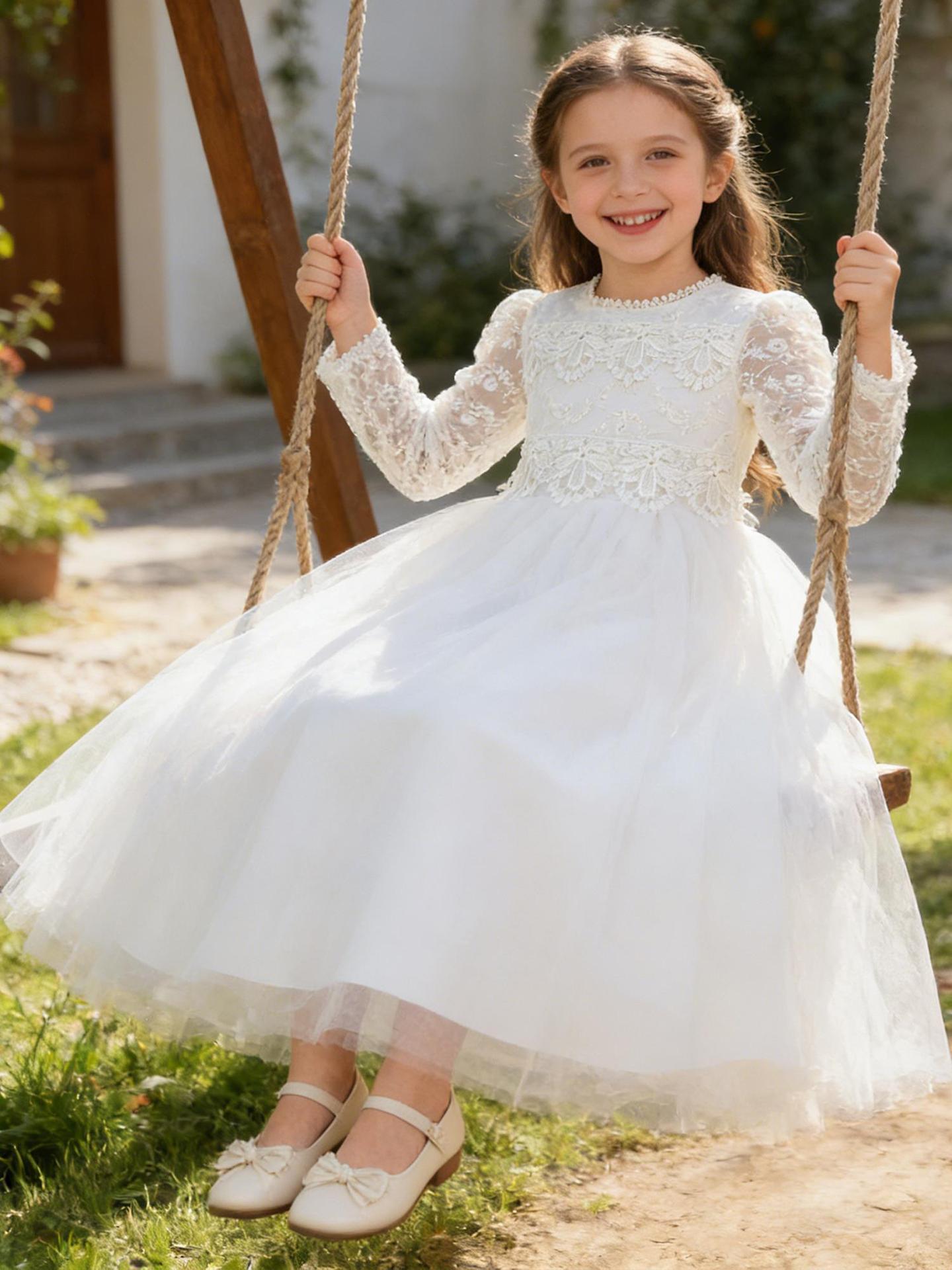Amazon mangas largas niñas vestidos largos vestidos de espectáculo vestidos de flores vestidos de princesa vestidos de niños vestidos de princesa