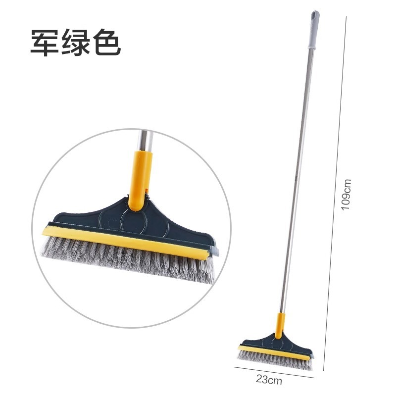 V자형 바닥솔 - 파란색과 노란색 [스크래핑과 스크러빙이 하나로]