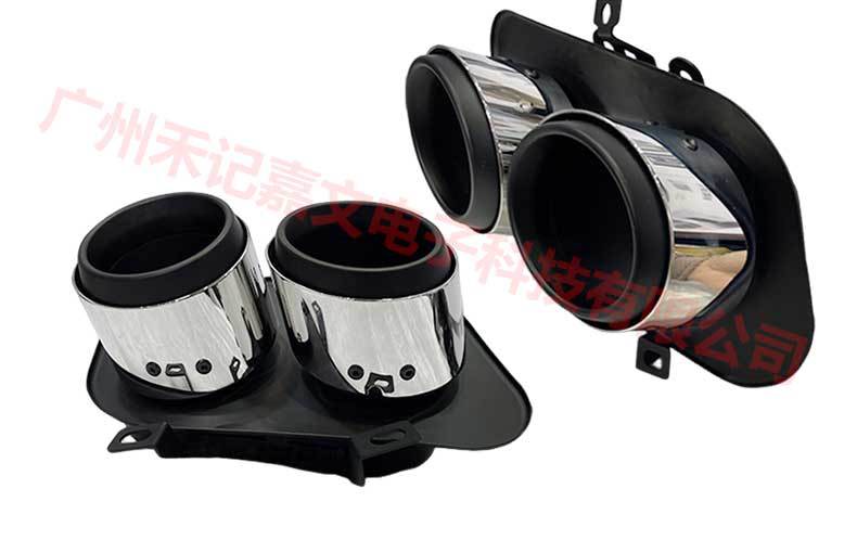 Suitable for Porsche 911 Upgraded Four-Out Sports Double-Layer Tail Pipe 992 Electroplated Black Titanium Tail Pipe Modified Exhaust Pipe