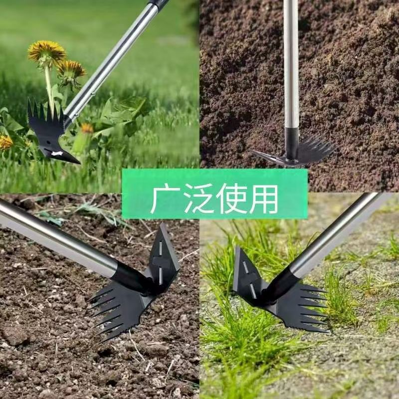 跨境爆款 全钢两用锄头 除草铲 家用园林尖耙两用小锄多功能锄头|undefined