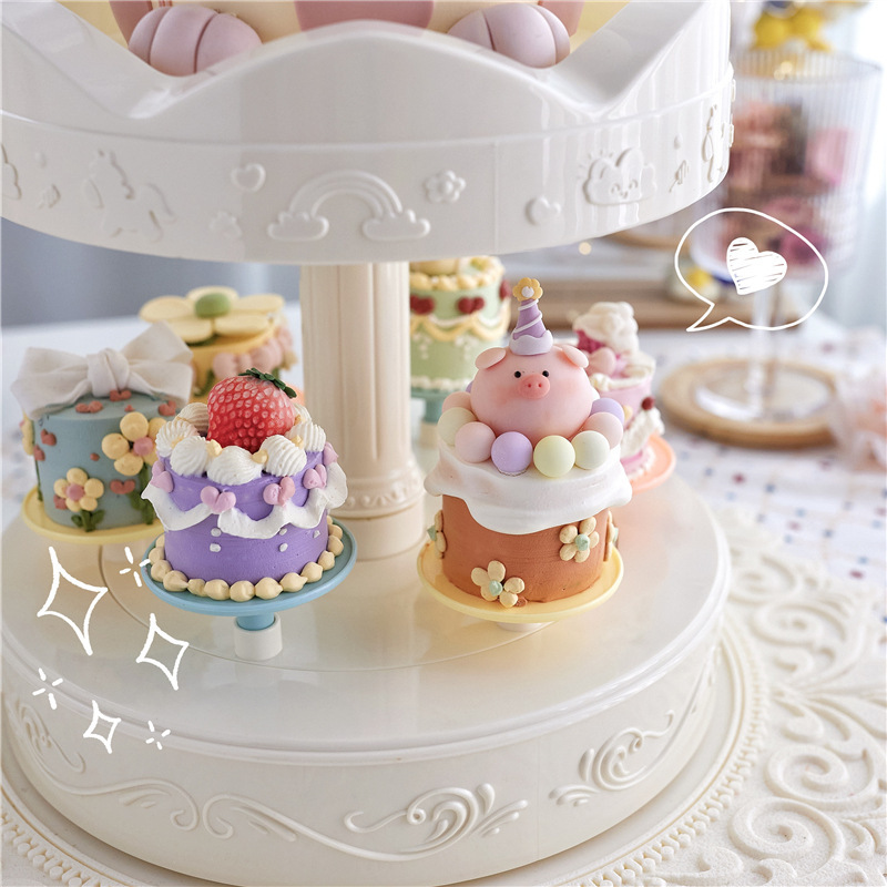 Automatic Rotating Dessert Machine Carousel Cake Stand Rotating Sushi Machine Birthday Party Cake Stand Baking Artifact