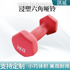 浸塑六角鈴ダンベル家庭用力器械は2つの腕の力の子供のダンベルを制限します。