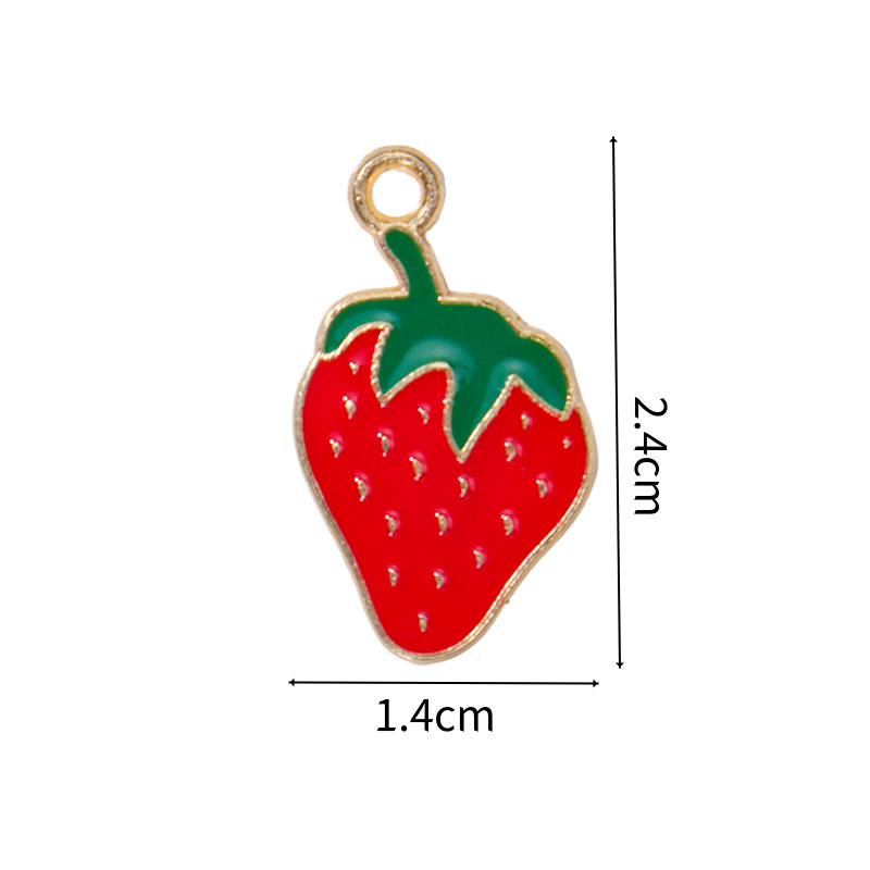 Colgante de frutas de aleación con gota de aceite, DIY pulseras y pendientes