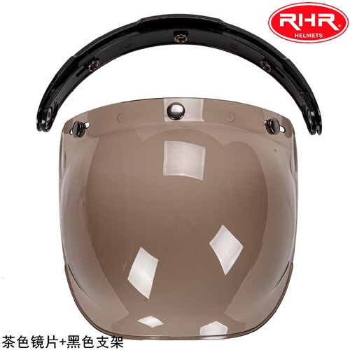 Bubble mirror motorcycle helmet three-button retro Harley helmet lens bubble shield