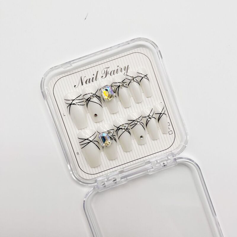 Hand-worn ballet girl line drill 2024 new little red book explosions pure want nail patch factory Hand-worn ballet girl line drill 2024 new little red book explosions pure want nail patch factory